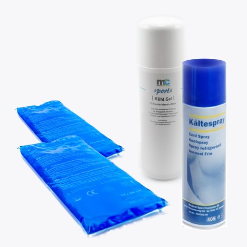 Abkühlset für Sportler mit Kühl-Gel Kühlspray Kalt-Warmkompresse