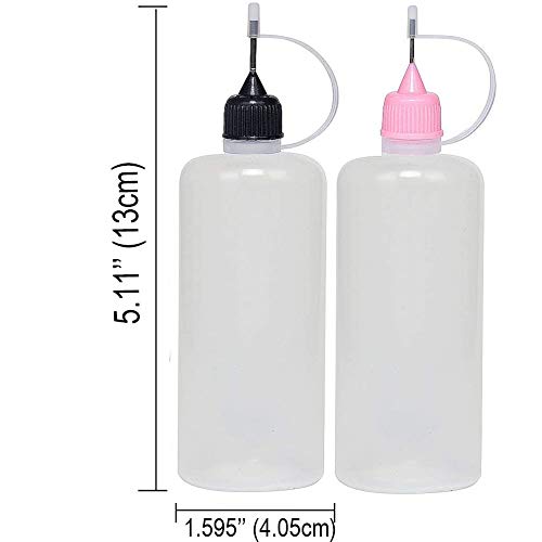 100ml Steel Thick Needle Thick Drip Tip Big Tip Dropper Bottles 5x | E-liquids | All Liquids (Pack of 5) in Mixed Colors