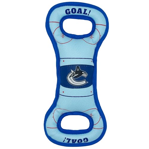 Pets First NHL Vancouver Canucks Hockey Field Dog Tug Fetch Squeak Chew Toy, On…