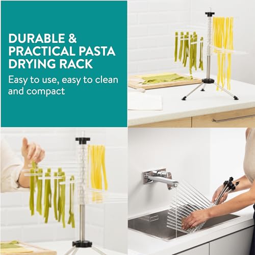 Navaris Collapsible Pasta Drying Rack Tall Compact Spaghetti Noodle