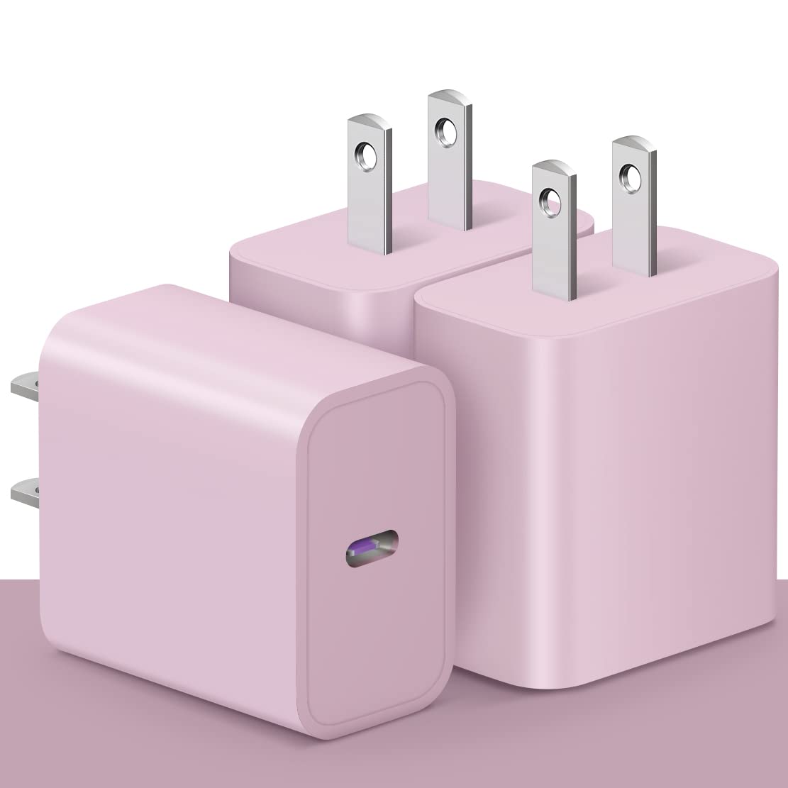 Photo 1 of [3 Pack] USB C Charger Block, iPhone 16 Charger Block 20W PD Power Adapter for iPhone 16/16Pro/16Pro Max/16Plus/15/14/13/12/11/ Xs/X, iPad and More - Pink