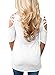 HOTAPEI V Neck T Shirts Casual Loose Cut Out Shoulder Summer Tops for Women White Large