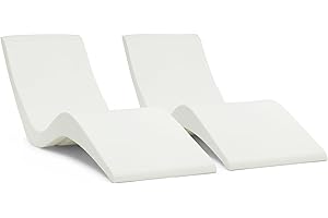 AQUA CHAIRS Aqua Outdoors Pool Chaise Lounge Chairs for Ledge & Shelf, Water-Weighted Pool Lounger for Depths Up to 9”, No Screw Plugs & Tools Needed, Classic White Ledge Lounger, Set of 2