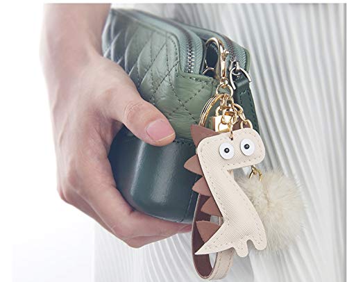 MUAMAX Dinosaur Key Chain for Women Clip Hook Keyring Novelty Gift for Kids Mother Sister Girlfriend Leather Bag Purse Wallet Accessories (brown) - Thumbnail 4