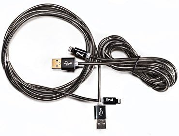 6.5ft flexible Metal iPhone/iPad/iPod Charging Cable (black)