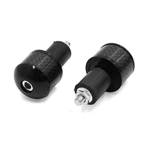 uxcell 2Pcs Carbon Fiber Pattern 7/8" 22mm Motorcycle Handlebar End Caps Handle Grips