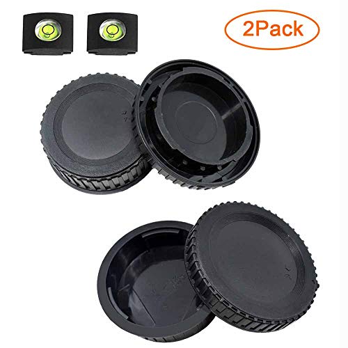Front Body Cap and Rear Lens Cap Cover for Nikon D7500 D7200 D7100 D7000 D5600 D5300 D5200 D5100 D3500 D3400 D3300 D3200 D3100 D850 D810 D800 D750 D600 D90 D80 More Nikon F Mount DSLR and Lens