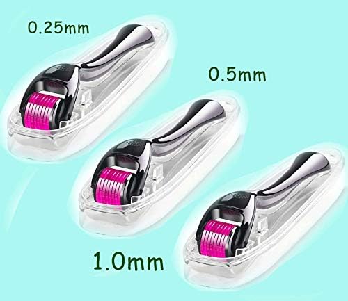 Vansaile 3 Pack Derma Roller Kit for Face and Body 0.25mm Cosmetic Microneedle Roller for Face Micro Needles Exfoliating Roller