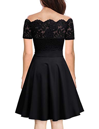 KOJOOIN-Damen-Spitzenkleid-Abendkleider-Vintage-Brautjungfernkleider-fr-Hochzeit-Kurzes-A-Linie-Cocktailkleid-Gr34-48Verpackung-MEHRWEG