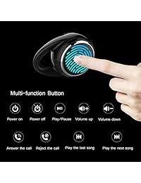 True Wireless Earbuds ZFKJERS   Auriculares inalámbricos Bluetooth 5.0 con cancelación de ruido, IPX7, impermeables, 20H, con funda de carga