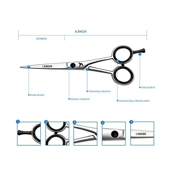 Candure-Hairdressing-Barber-Hair-Scissor-for-Professional-Hairdressers-Barbers-Stainless-Steel-Hair-Cutting-Shears-For-Salon-Barbers-Men-Women-Children-and-Adults Candure Hairdressing Barber Hair Scissor for Professional Hairdressers Barbers Stainless Steel Hair Cutting Shears - For…