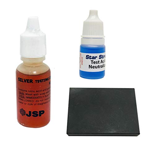 JSP Silver 925 Jewelry Test Acid Solution Scratch Testing Stone and Neutralizer