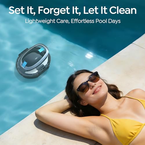 S2 Cordless Pool Vacuum Robot with Strong Suction Motor, Upgraded Filtration, Pool Vacuum for Above-Ground & Flat Pools, Automatic Parking, Raven Black