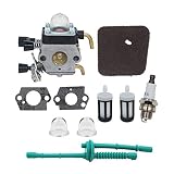 HUZTL C1Q-S97 Carburetor with Air Filter Fuel Line Kit fit STIHL FS38 FS45 FS46 FS55 KM55 HL45 FS45L FS45C FS46C FS55C FS55R FS55RC String Trimmer Weed Eater