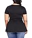 LALAGEN Women Plus Size Short Sleeve Flare Peplum