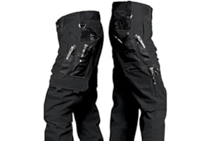 Men's Tactical Cargo Pants Durable Multi-Pocket Work Trousers Adjustable Waist for Outdoor