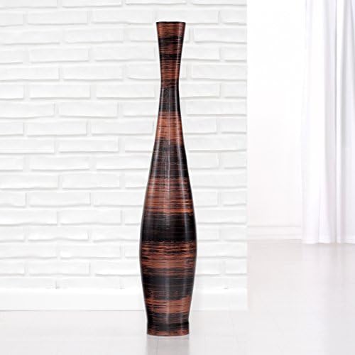 PoliVaz DV-CPRWRK-FLT-M-BKCPR Copperworks Floor Vase, Trumpet, Medium