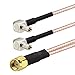 Eightwood RP-SMA Male to Dual TS-9 Splitter Combiner Cable Jumper Pigtail RG316 4 inches