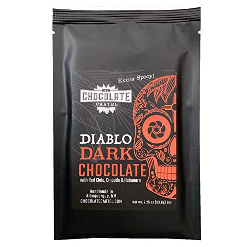 Chocolate Cartel, Diablo Dark Chocolate Bar (Extra Spicy) 2.25 Ounce
