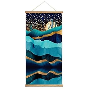 Wooden Framed Hanging Poster Nordic Style Nature Landscape...