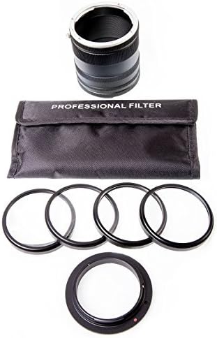 Optodio Macro Photography 8-in-1 52mm Kit - Reverse Ring, Close-Up Lenses Metal Extension Tube Nikon DSLR