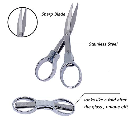 2Pcs Folding Scissors, Slip-N-Snip Scissors, Stainless Steel Telescopic Cutter Used for Home Office, Safety Portable Travel Trip Scissors - Thumbnail 4