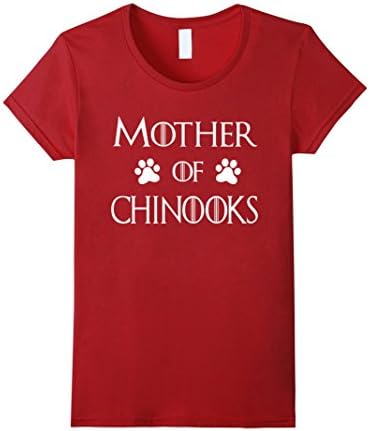 Womens Chinook Dog Dad Shirt - Father of Chinooks Small Cranberry