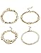 LOYALLOOK 8Pcs Charm Anklets Bracelets Foot Jewelry Sexy Chain Set Adjustable For Women