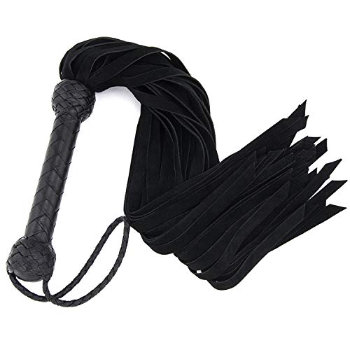 BDSM Suede Flogger and Fetish Gear - Genuine Buffalo Leather Spanking Fetish Gear for Bondage Enthusiast, Black BDSM Suede Flogger and Fetish Gear - Genuine Buffalo Leather Spanking Fetish Gear for Bondage Enthusiast, Black