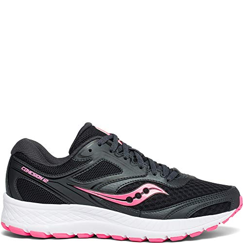 Saucony Women's VERSAFOAM Cohesion 12 Road Running Shoe, Black/Pink, 7 M US