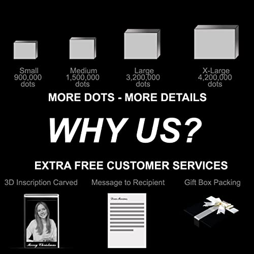 Roniatic Personalized Crystal Photo Customized Laser Engraved Crystals Glass Gfits for Birthday (Small(Landscape), Crystal Only)