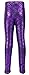 Simplicity Child Fish Scale Print Full Length Leggings Tight Pants, Purple, M