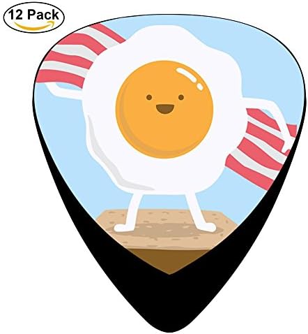 JJUSNLIN Beach Towel Egg Guitar Picks, Classic Celluloid Picks, 12-Pack, Electric Guitar, Acoustic Guitar, Mandolin, And Bass