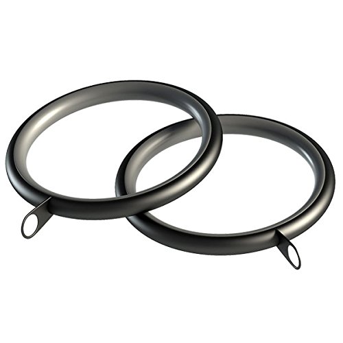 Speedy IDC 28mm Standard Lined Curtain Rings, Black, 8 Pack