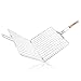 GrillPackz BBQ Grill Basket – Portable Stainless-Steel BBQ Grilling Basket – Non-Stick Foldable Grill Basket for Barbequing Meat, Fish, Vegetables, More – 13 x 12 Inches with Foldable Wooden Handle
