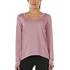 icyzone dames loopshirt lange mouwen sport shirt – ademend shirt fitness workout bovenstuk met duimgat