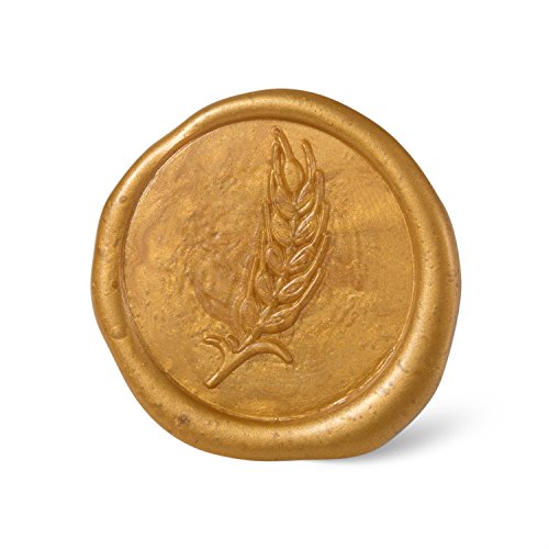 Mceal Wax Seal Stamp, Silver Brass Head with Wooden Handle, Wheat Bumber Harvest