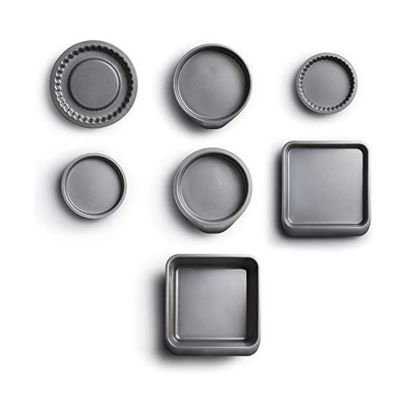 MasterClass Smart Space Bakeware Set 7-Piece Non Stick and Stackable with 1 x Roasting Tin, 2 x Round Cake Tins, 1 x…