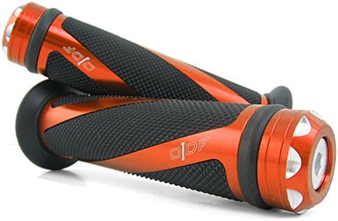 CNC Aluminum Handlebar Grips Yamaha FZ / FZX 1, 6, 8, 750 / XTZ 750 / Grips Yamaha YZF 600, 750, 1000 / XVZ 1300 (Coil Orange)