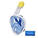 Fontic Snorkeling Mask , Adult and Youth Sizing, Full Face Diving mask With Anti-Fog/Anti-Leak Technology With Ventilation Tube- Award Winning 180 Degrees Viewing Area