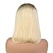 Lace Front Wig 1B/613 Pre Plucked 180% Density Ombre Bob Human Hair Wigs 10 Inch Glueless Short 1B Ombre Bob Hairstyles 13×4 Middle Part Bleached Knots