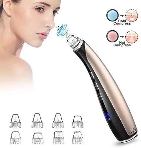 Blackhead Remover Vacuum Upgrade Electric Blackhead Pore Vacuum Cleaner with Cold Hot Care and Beauty Lamp Machine, Acne Comedo Extractor Suction Tool Beauty Device with 8 Probes for Facial Skin