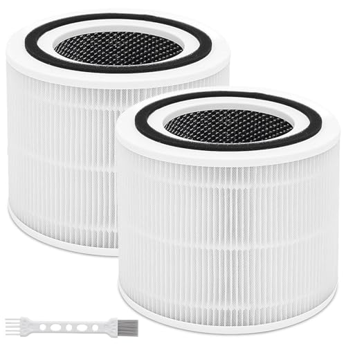 Bedavol 2 Pack Replacement Air Filters for LEVOIT Core 300 & 300S, High-Efficiency Activated Carbon, 3-in-1 True HEPA, Compatible with Core300-RF, White
