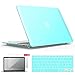 IBENZER Compatible with Old Version MacBook Air 13 Inch Case (2017-2010 Release), Models: A1466/A1369, Plastic Hard Shell Case with Keyboard & Screen Cover for Mac Air 13, Aqua, A13TBL+2