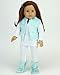 Sophia's Doll Clothing Teal Fur Vest 4pc. Set, fits American Girl Dolls, White Shirt, Doll Fur Vest, White Leggings & Teal Fur Doll Boots