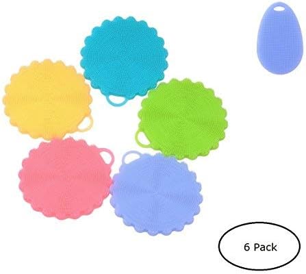 Silicone Dish Fruit Bath Scrubbers - Washing Brushes Auto-Bacterial Silicone Bathing Brush - OLYTEK BM01