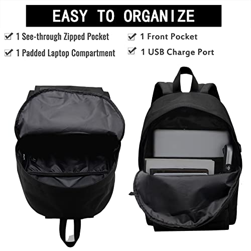 SUPACOOL Classic Lightweight Laptop Backpack with USB Charging Port