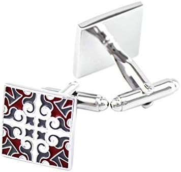 DOLOVE Cuff Links Mens Wedding Vintage Flower Cuff Links Silver Cufflinks Shirts