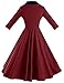 GownTown Womens 1950s Cape Collar Vintage Swing Stretchy Dresses Red