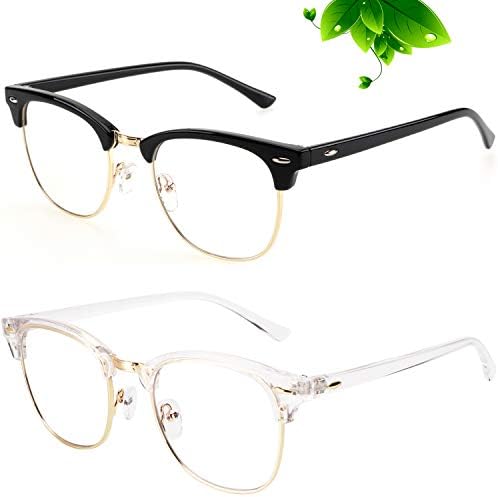 Anyluv Blue Light Blocking Glasses Classic Semi Rimless Clear Lens Anti Eyestrain Computer Gaming Glasses For Men Women Hi Tech N Gear